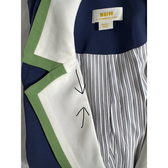 Anthropologie Maeve Colorblock Blazer Blue Green White Size S - Picture 15 of 15